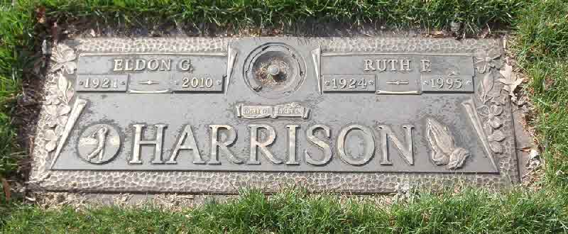 Gravestone of Ruth and Elson Harrison